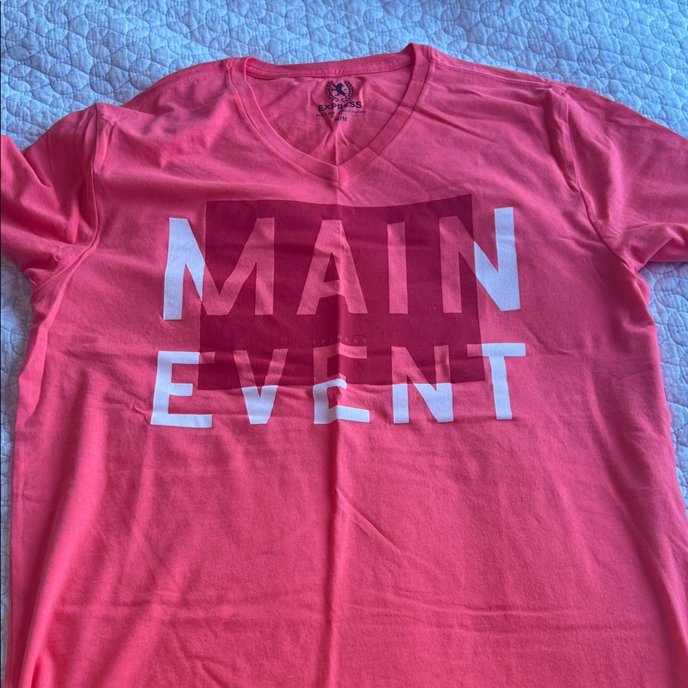 Express V-Neck Tee in Bright Coral